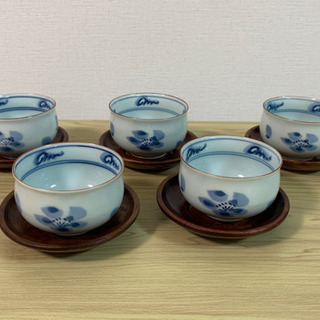 煎茶碗5客と茶托‼️