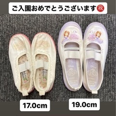 あげます❣️■中古■上履き■女の子■17.0cm■19.0cm