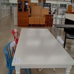 ★ジモティ割あり★  収納テーブル 白 H74×D87×W215...