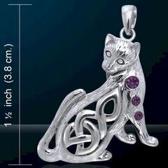 Nebula: Cat Celtic Knotwork Pendant