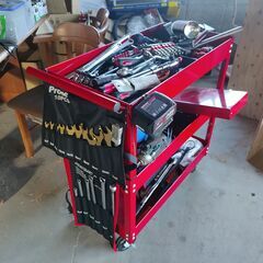 大工道具、整備道具、コンクリートミキサー、トラック、三輪バイクな...