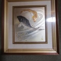 堀口光彦作　金工彫金(鯉)