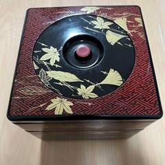 漆器 重箱 金箔紅葉模様 3段