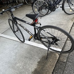  【大人用】整備済中古クロスバイク風シティ車 軽量アルミフレーム サカモトテクノ 700c AIRON2 ブラック <自転車のオオムラ 静岡店>の画像